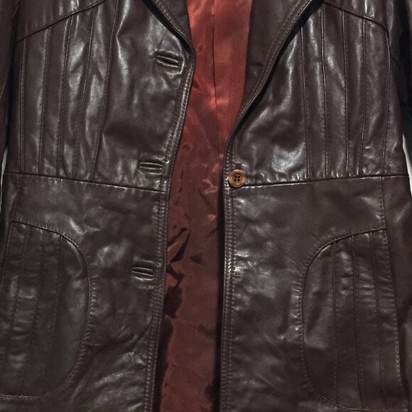 VINTAGE CUBALAN BELTED LEATHER JACKETS SIZE 10 - Picture 9 of 15